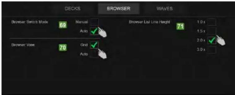 Reloop Touch - BROWSER SETTINGS - 1