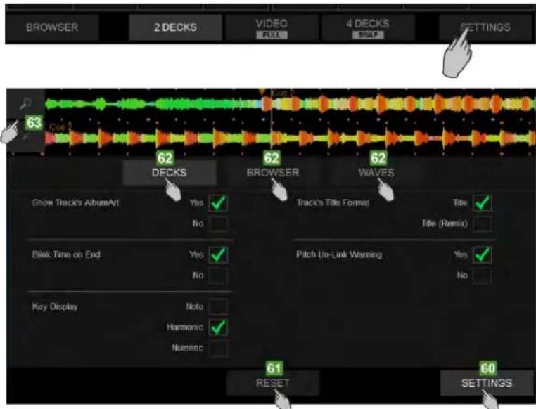 Reloop Touch - ANSICHT EINSTELLUNGEN - 1