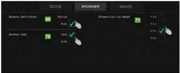 Reloop Touch - AJUSTES DEL NAVEGADOR - 1
