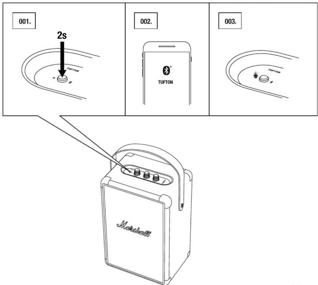 MARSHALL Tufton - Connexion VIA bluetooth (association) - 1