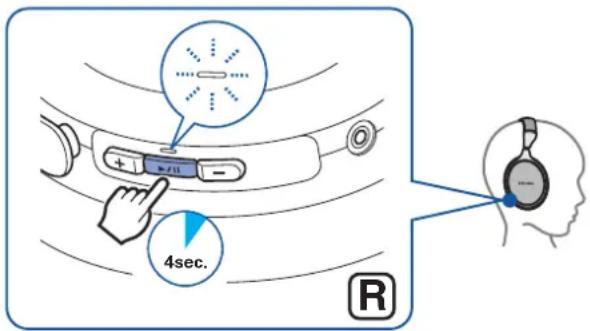 DENON AHGC25W - Mettez le casque hors tension, puis associez le deuxième apparéil Bluetooth. - 1
