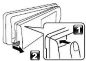 JVC KDX560BT - Come montare/staccare il frontalino - 1