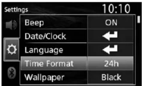 JVC KDX560BT - Definições do Relógio - 1