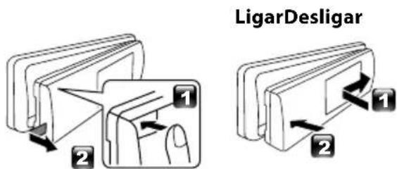 JVC KDX560BT - Como instalar/desinstalar o painel frontal - 1