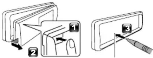 JVC KDX560BT - Como reiniciar a unidade - 1