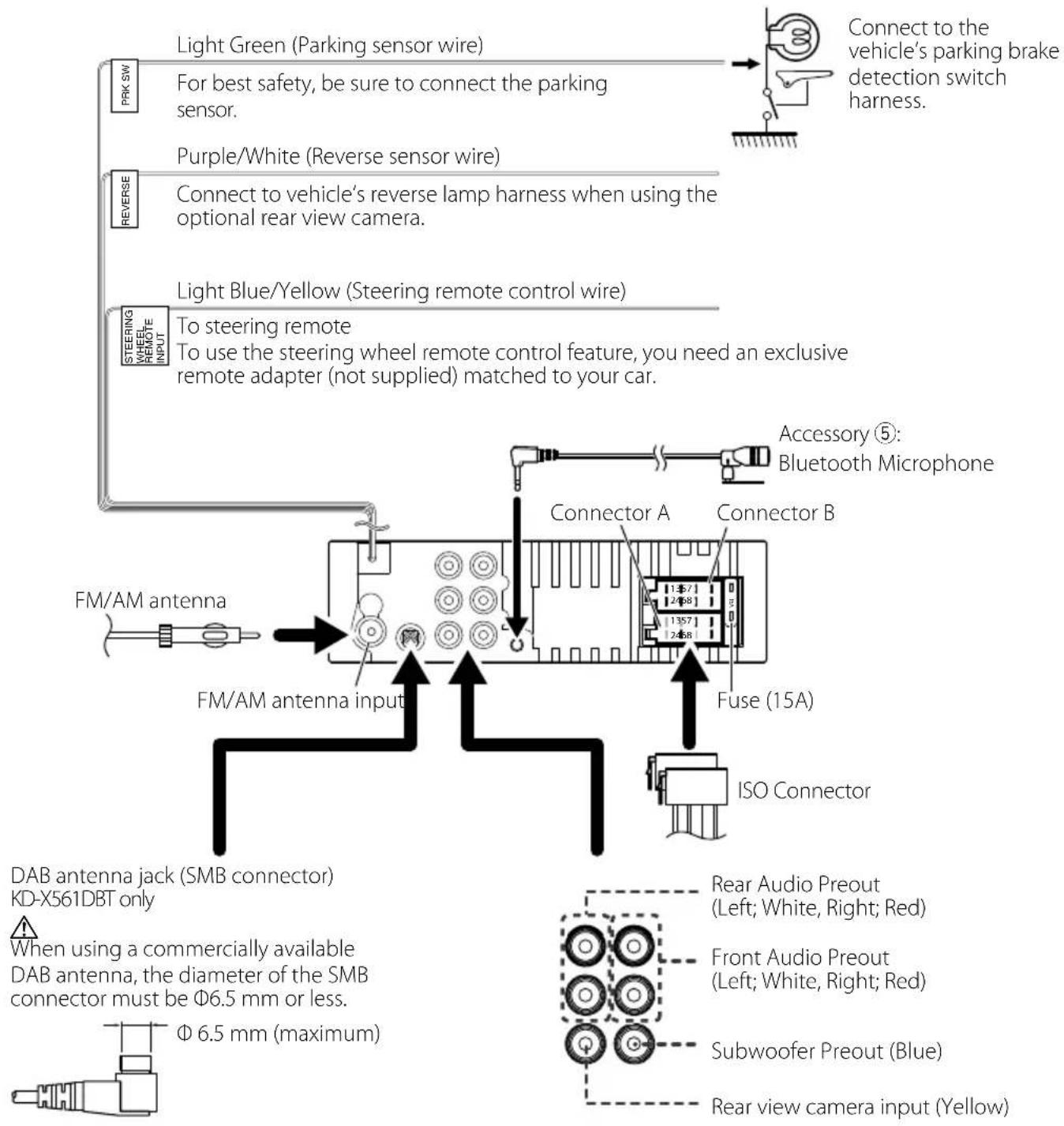 JVC KDX560BT - Connecting wires to terminals - 1