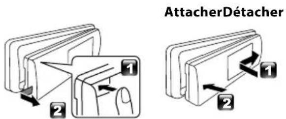 JVC KDX560BT - Comment fixer/détacher la façade - 1