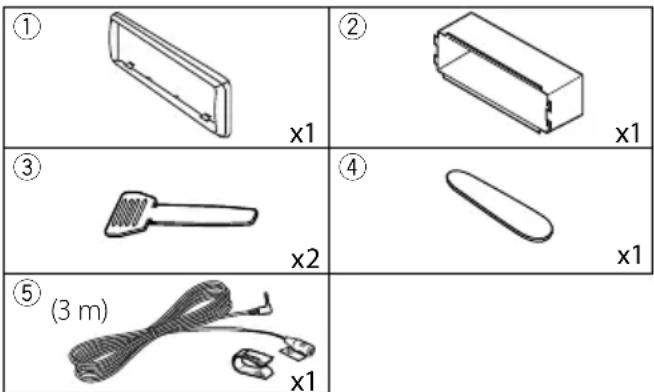 JVC KDX560BT - Meegeleverde accessoires voor installatie - 1