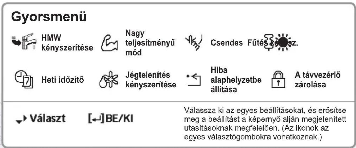 PANASONIC WHUD09JE5 - A gyorsmenü használata - 4