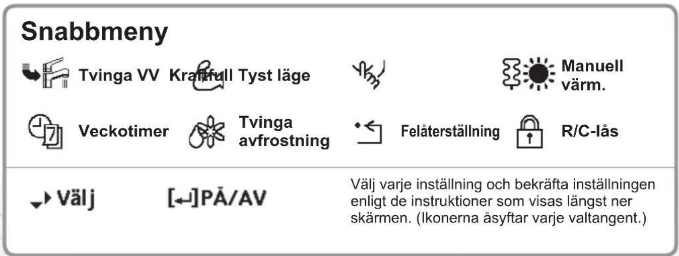 PANASONIC WHUD09JE5 - Hur du använder snabbmenyn - 4