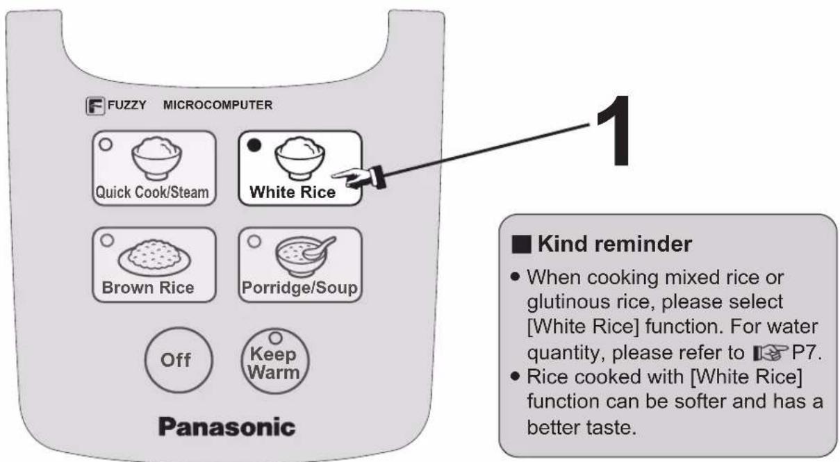 PANASONIC SRDF181 - Functions White Rice · Keep Warm - 1