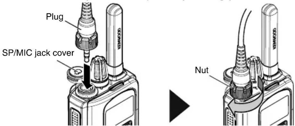 KENWOOD TK3601DE - INSTALLING THE OPTIONAL SPEAKER/ MICROPHONE (OR HEADSET) - 1