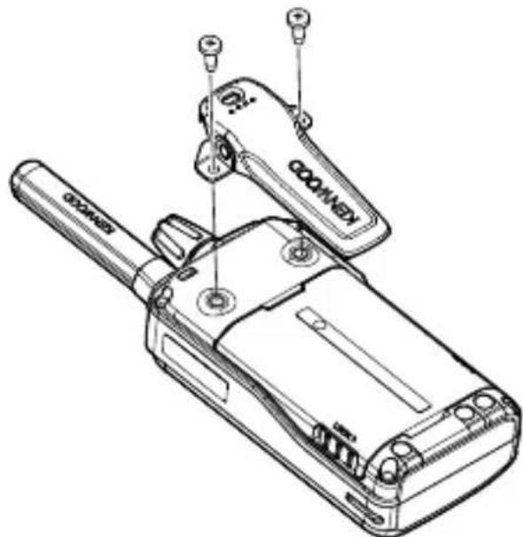 KENWOOD TK3601DE - INSTALLING THE BELT CLIP - 1