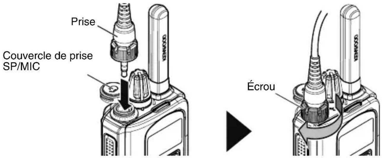 KENWOOD TK3601DE - INSTALLATION DU HAUT-PARLEUR ET MICROPHONE (EN OPTION) OU LE CASQUE - 1