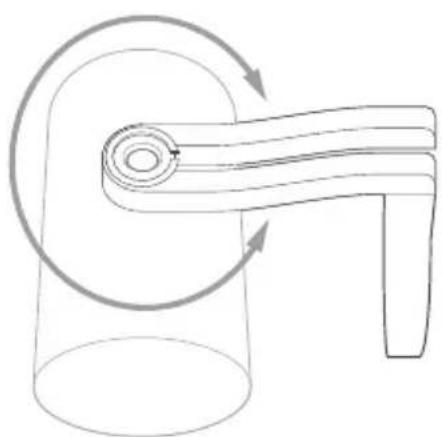 RING Stick Up Cam Wired - Faites tourner le support au-dessus de laamera: - 1