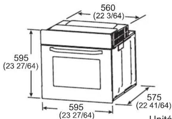 PANASONIC HLFN647S - Notez les dimensions generales requises pour l'installation. - 1