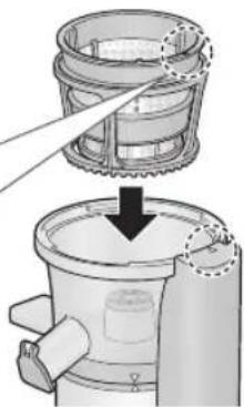 PANASONIC MJL700 - Attach the rotating brush and juice cone, then set it on the motor housing. - 2
