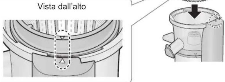 PANASONIC MJL700 - Montare le spatole rotanti e il filtro per succhi, successivamente posizionarli sull'alloggiamento motore. - 2