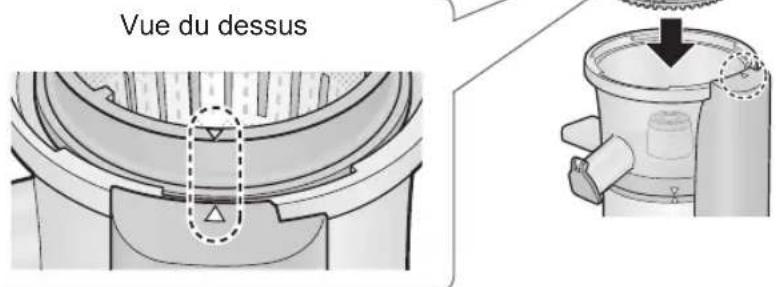 PANASONIC MJL700 - Fixer la Brosse rotative et le tamis pour jus, puis le placer sur le boitier du moteur. - 2