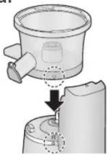 PANASONIC MJL700 - Umiescić miskę sukowa na obudowej silnika. - 1