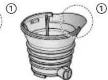 PANASONIC MJL501 - Montare le spatole rotanti e il filtro per succhi, poi posizionare tutto sulla ciotola per il succo. - 2