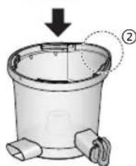 PANASONIC MJL501 - Befestigen Sie Abstreifring und Einsatz für Säfte und stellen Sie es dann auf den Entsaftungsaufsatz. - 4