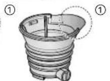 PANASONIC MJL501 - Joignez la brosse rotative et le tamis pour jus, puis placez l'ensemble sur le bol de récupération du jus. - 3