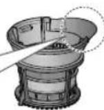 PANASONIC MJL501 - Bevestig de draaiende borstel en de sap zeef en zet de kegel daarna op de sapkom. - 1
