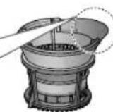 PANASONIC MJL501 - Połaczyc szczotkę obrotowej i filtr do soku, a nastepnie umiescić je w misce na suk. - 2