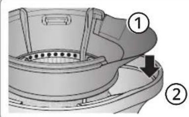 PANASONIC MJL501 - Attach the rotating brush and juice cone, then set it on the juicing bowl. - 1