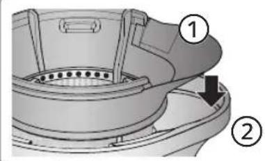 PANASONIC MJL501 - Bevestig de draaiende borstel en de sap zeef en zet de kegel daarna op de sapkom. - 3