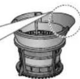 PANASONIC MJL501 - Attach the rotating brush and juice cone, then set it on the juicing bowl. - 2