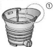 PANASONIC MJL501 - Befestigen Sie Abstreifring und Einsatz für Säfte und stellen Sie es dann auf den Entsaftungsaufsatz. - 3