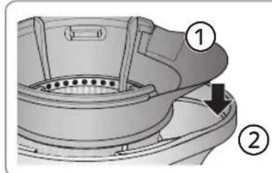 PANASONIC MJL501 - Conecte el cepillo giratorio y el filtro bajo para Zumo, y a continuacion colquela en el recipientte para exprimir. - 1