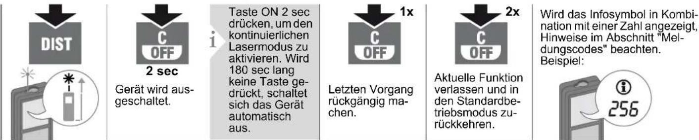 DEWALT DW03101 - Ein- / Ausschalten Zurück Meldungscodes - 1