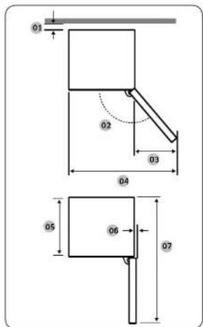 SAMSUNG BRR13R121WWEF - Algemene productafmetingen - 1