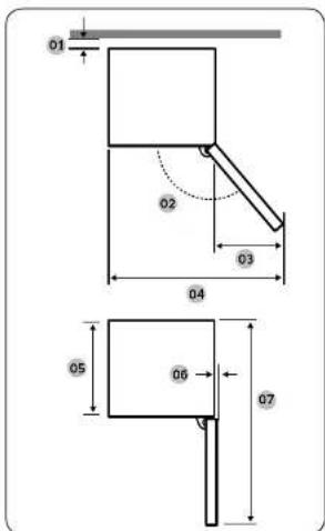 SAMSUNG BRR13R121WWEF - Product Overall Dimension - 1