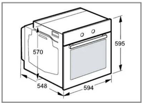 BOSCH Serie 2 HBF133BR0 - Gerätemaße - 1