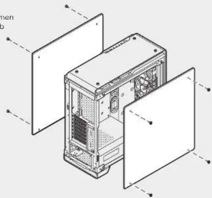 CORSAIR Crystal Series 680X - Abnehmen der Seitenplatten - 1