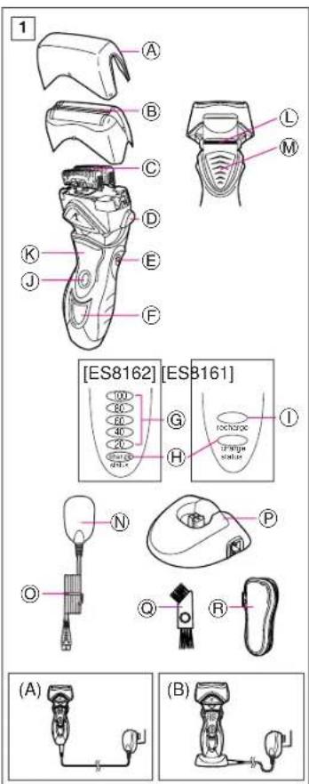 PANASONIC ES8161 - Wet/Dry Rechargeable Shaver Operating Instructions - 2