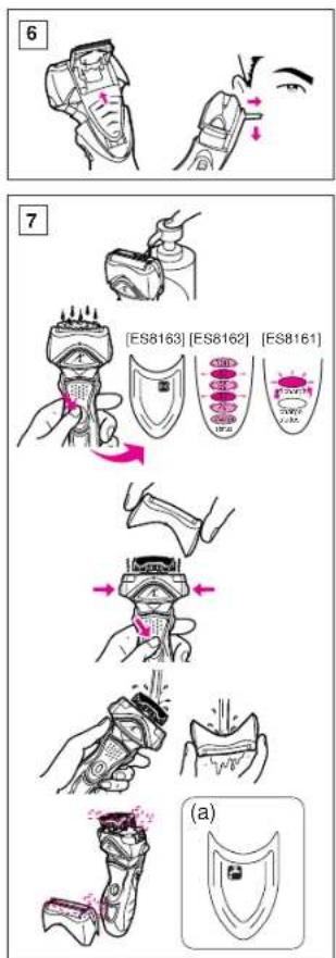 PANASONIC ES8161 - Wet/Dry Rechargeable Shaver Operating Instructions - 4