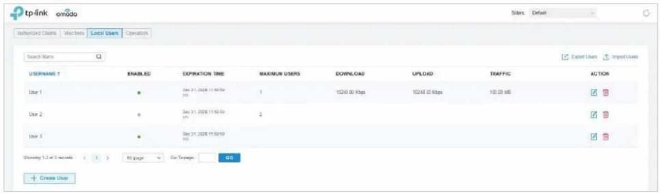 TP-LINK Omada EAP225Outdoor - ■ Créez des comptes d'utilisateurs locaux à partir de fichiers. - 2