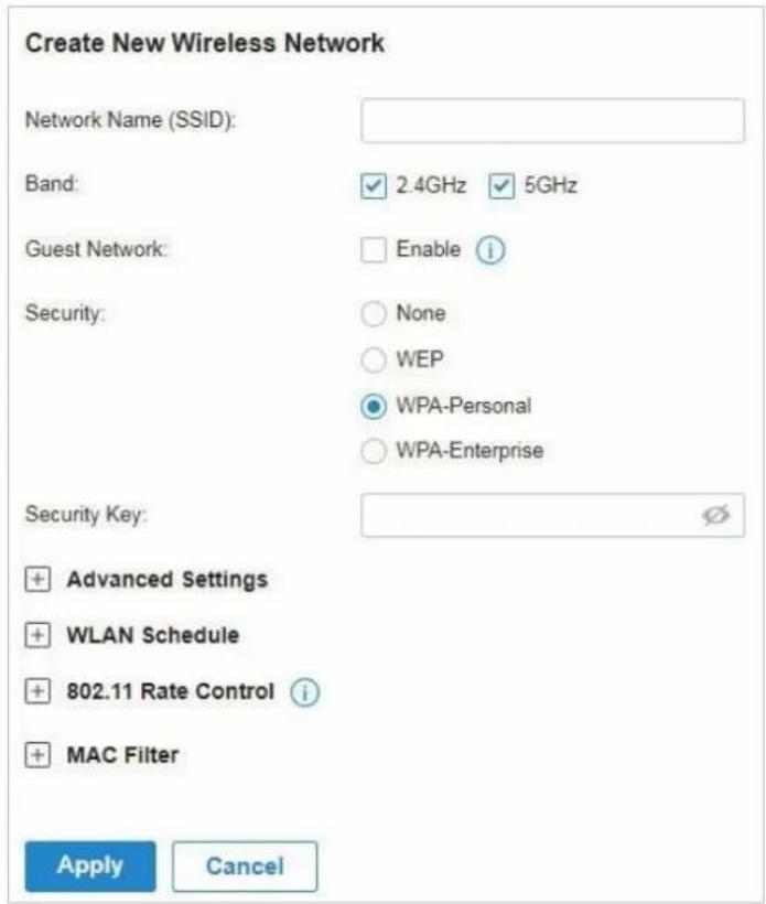 TP-LINK Omada EAP225Outdoor - (Facultatif) Si vous souhaitez créer un nouveau groupe WLAN basé sur un groupe existant, Copy All SSIDs from the WLAN Group et sélectionnez le groupe WLAN souhaité. Ensuite, vous pouvez configurer davantage les réseaux sans fil en fonction des paramètres actuels. - 4