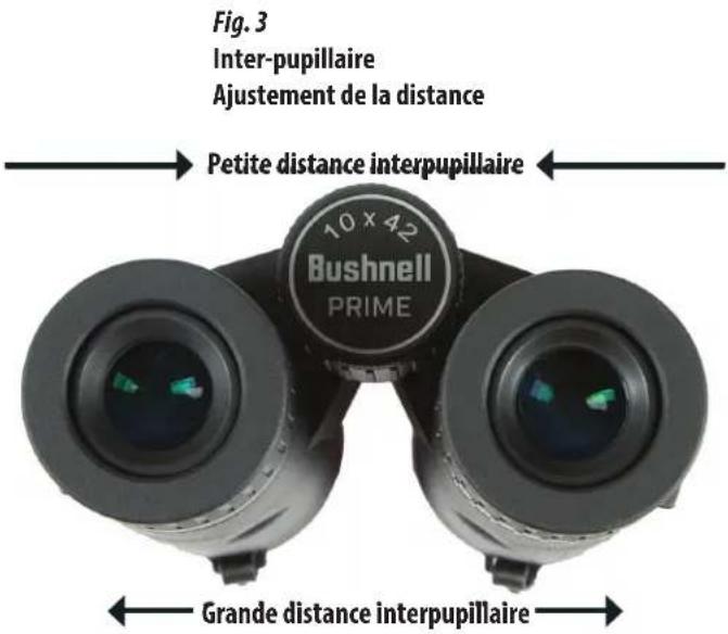 BUSHNELL Prime 8x32 - AJUSTEMENT DE LA DISTANCE INTERPUPILLAIRE - 3