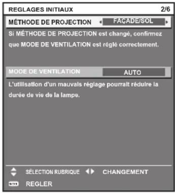 PANASONIC PTDZ780 - Réglages initiaux (réglage d'installation) - 1