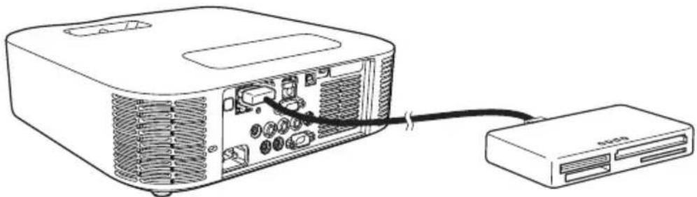 CASIO XJV100W - Pour raccorder une carte mémoire au projecteur - 1