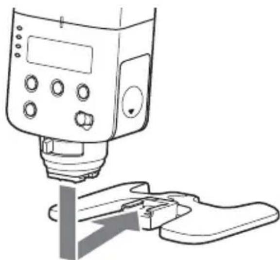 SONY HVLF32M - Firmly insert the Multi Interface foot all the way into the mini-stand in the direction of the arrow. - 1