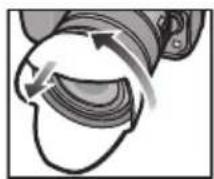 PANASONIC Lumix HFSA14140E - ■ Temporarily Storing the Lens Hood - 1