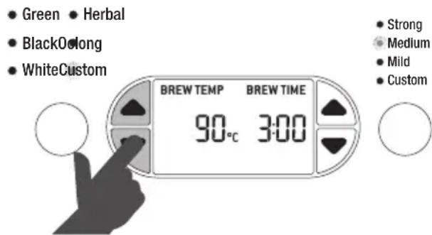 SAGE The Tea Maker BTM800 - b) Um Wasser auf eine spezifische Temperatur zu erhitzen: - 1