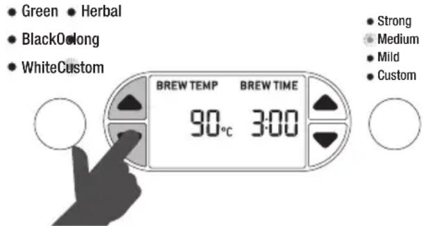 SAGE The Tea Maker BTM800 - b) Para calendar agua a la temperatura deseada: - 1